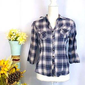 1955 Vintage Large Button Down Flannel Top